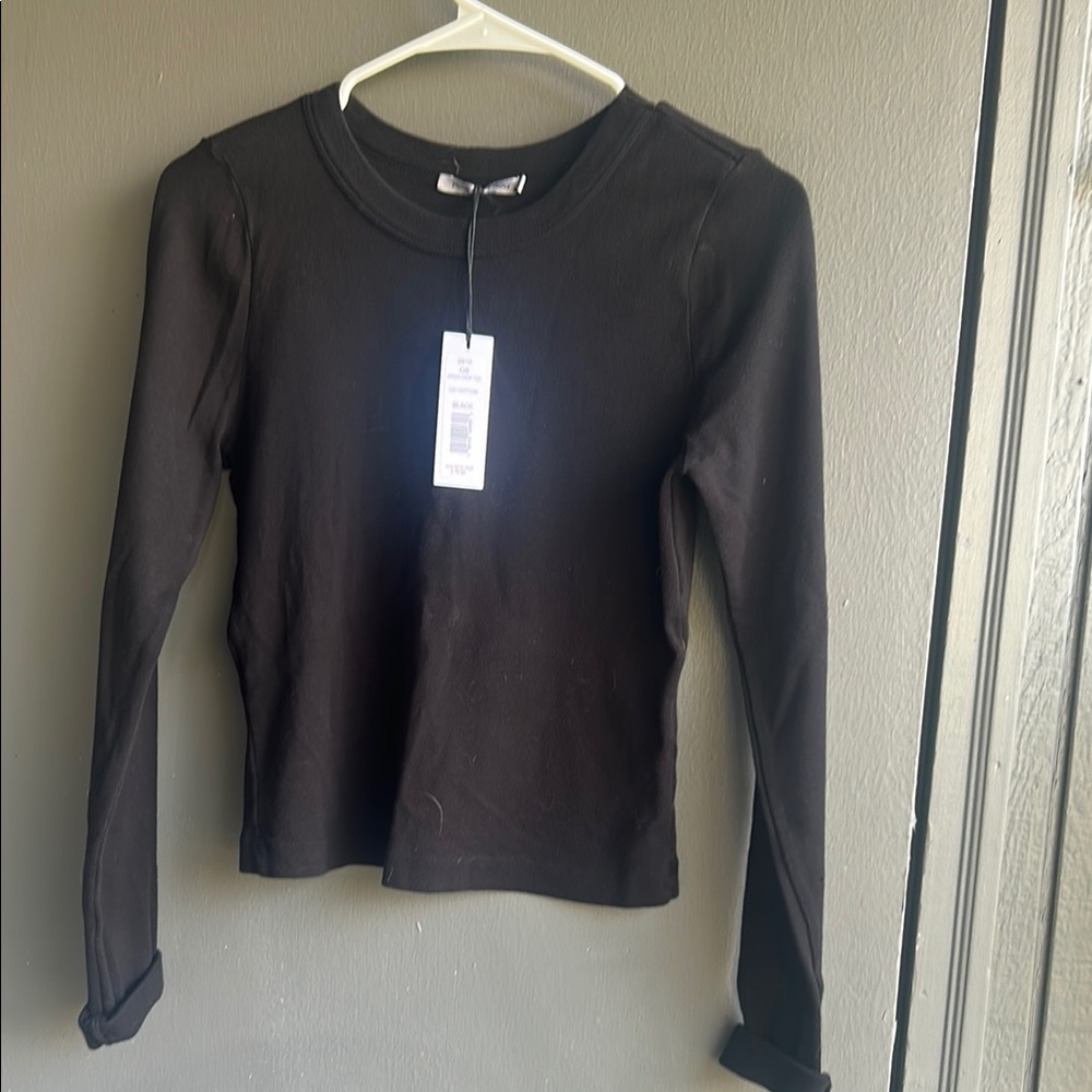 Michael Stars Fitted Gray Long Sleeve Tee